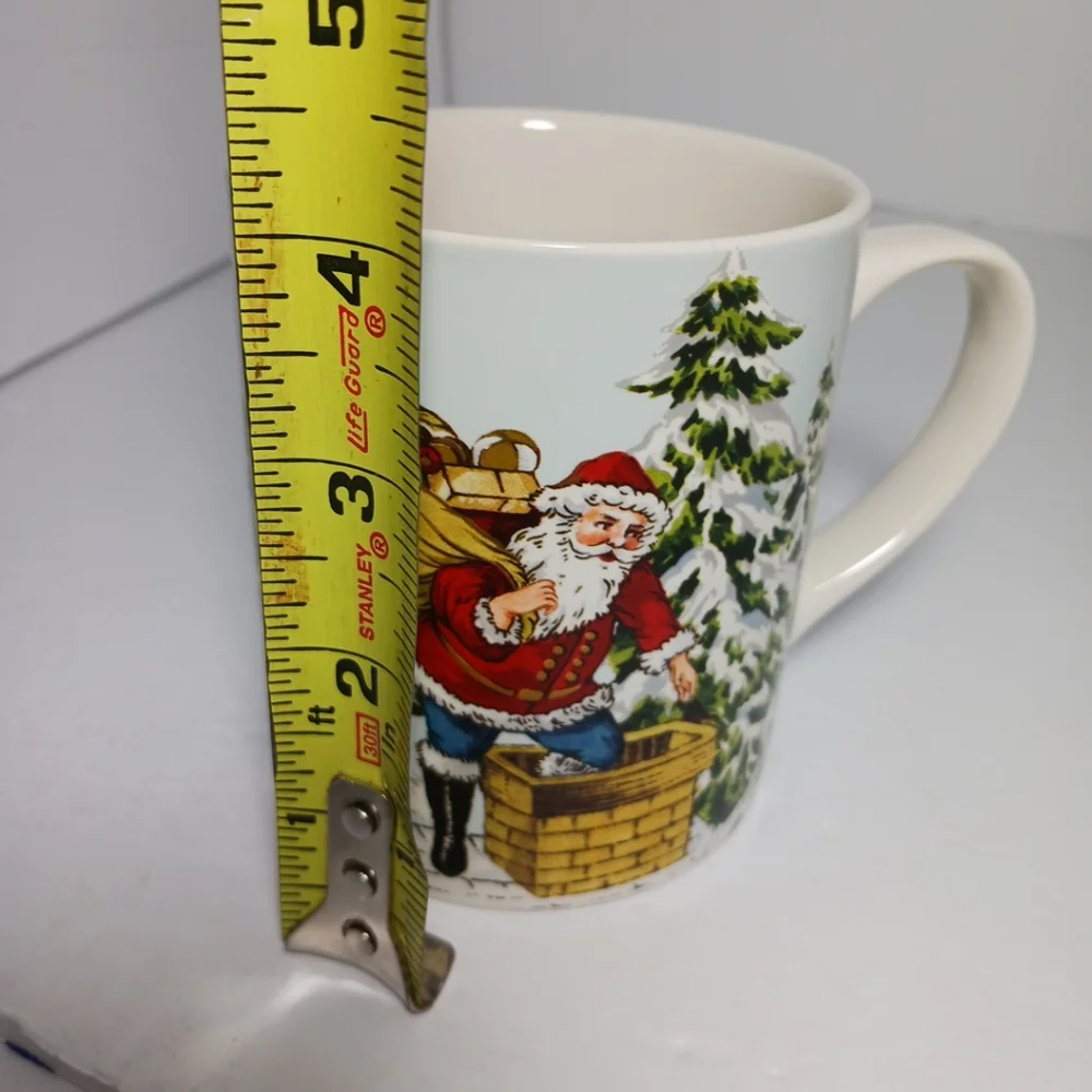 Williams-Sonoma Winter Scene Santa Mug Coffee Tea Mug